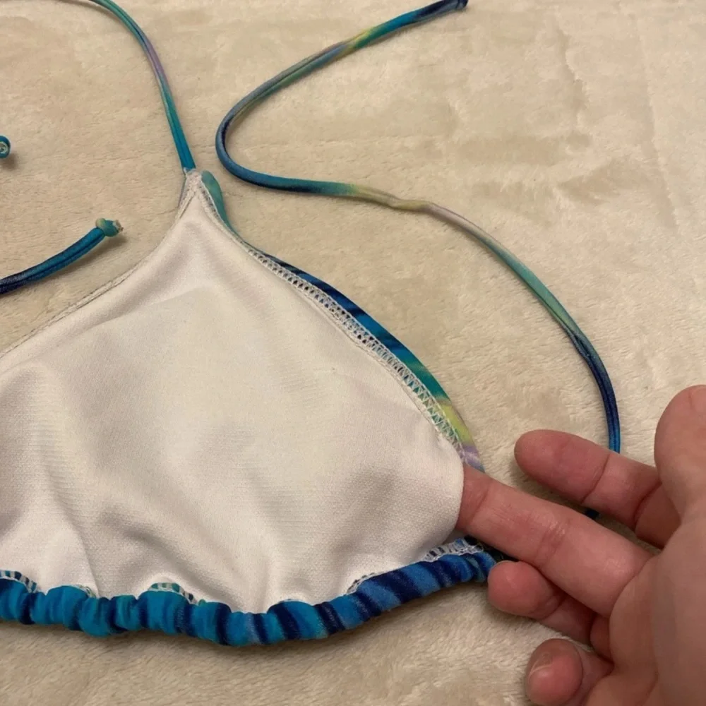 Vibrant Blue and Purple Bikini Top